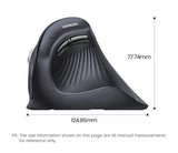 Ergonomic vertical computer mouse with a unique shell-like design.