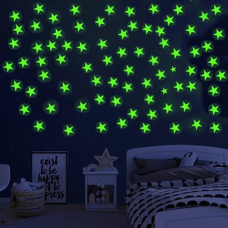 glow stars wall stickers
