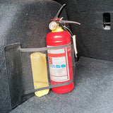 a fire exor in the back of a car