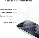 Exploded view of a multi-layered smartphone screen protector.