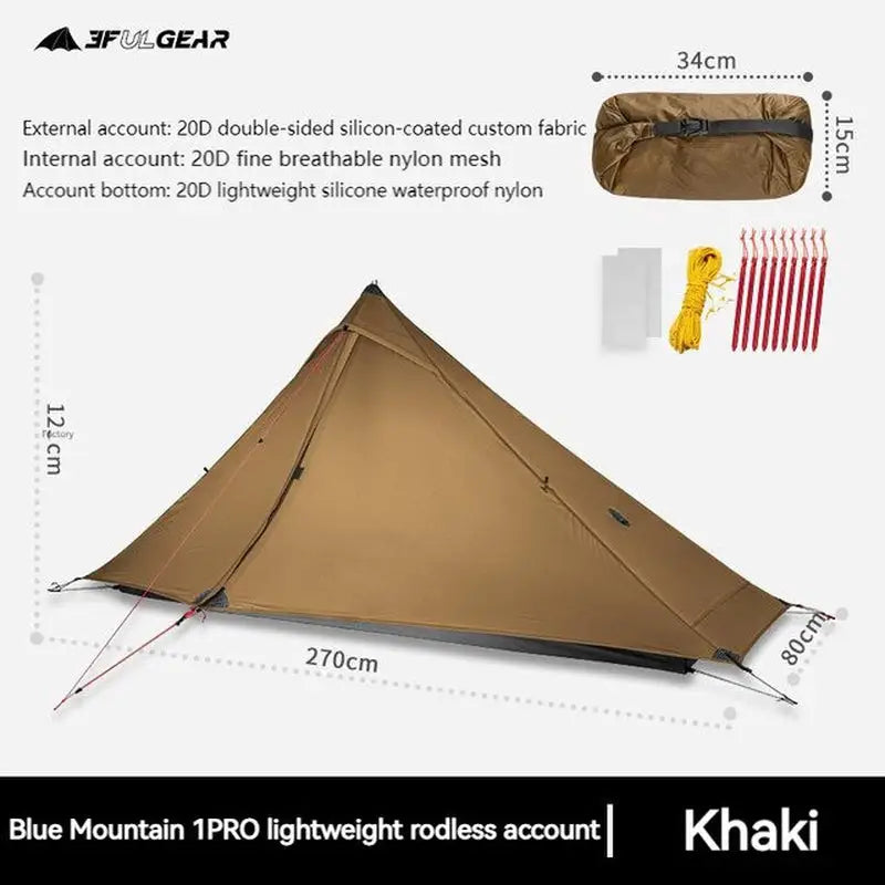 the tent is shown with measurements and measurements