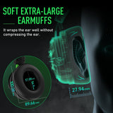 Extra-large soft earmuffs designed to wrap around the ear without compression.