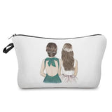 two girls in green dresses makeup bag