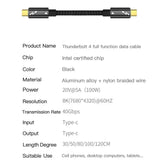 a close up of a cable with a description of the product