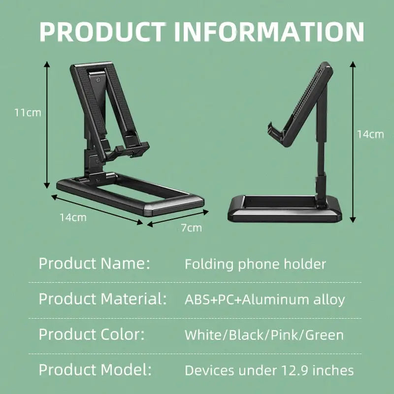 the product features a stand for a laptop, tablet, and phone