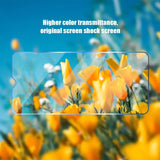 there is a picture of a field of yellow flowers with a clear screen