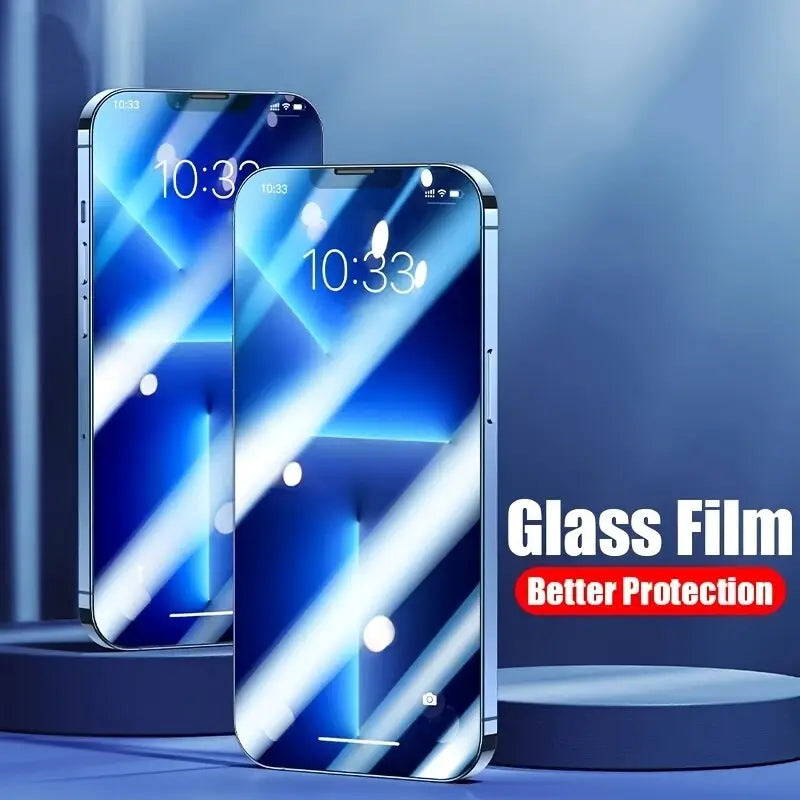 two smartphones with glass screen protector