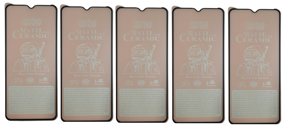 Five ceramic screen protectors.
