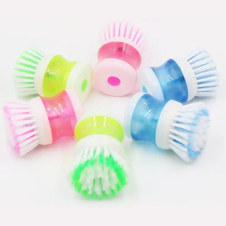 a set of colorful plastic tooth brushes