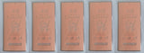 Five copper-colored chocolate bars.