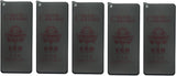 Five dark gray, rectangular, matte ceramic sleeves with rounded corners.