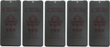Five dark matte ceramic privacy screen protectors for smartphones.