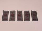 Five gray phone screen protectors.