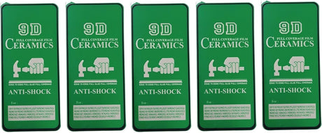Five green 9D ceramic screen protectors.