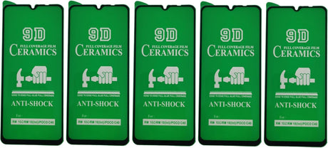 Five green 9D ceramics anti-shock screen protectors.