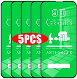 Five green anti-shock ceramic screen protectors.