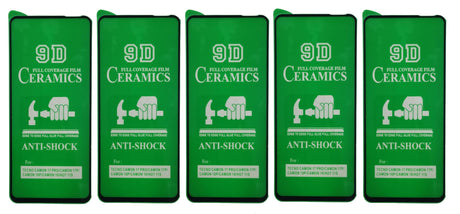 Five green anti-shock screen protectors.