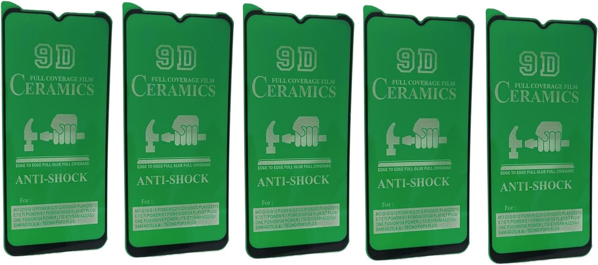 Five green ceramic anti-shock screen protectors.