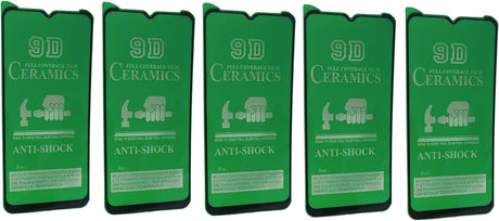 Five green ceramic anti-shock screen protectors.