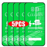 Five green ceramic phone screen protectors.