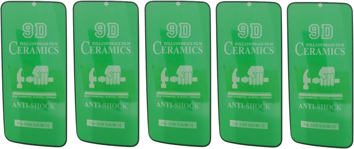 Five green ceramic screen protectors.