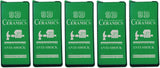 Five green ceramic screen protectors.