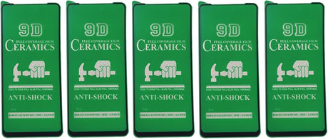 Five green ceramic screen protectors.