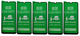 Five green ceramic screen protectors.