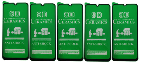 Five green ceramic screen protectors.
