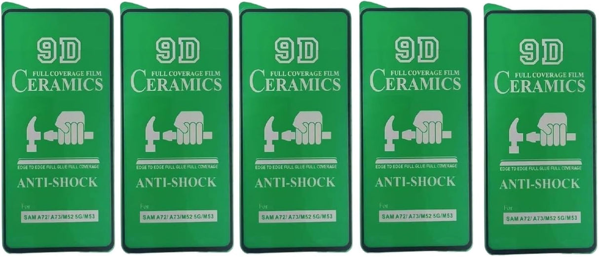 Five green ceramic screen protectors.