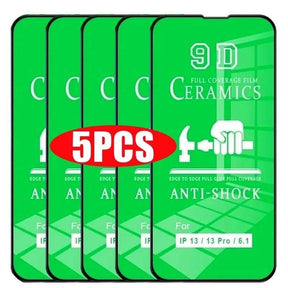 Five green ceramic screen protectors.