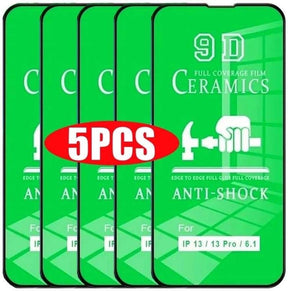 Five green ceramic screen protectors.