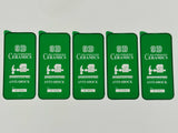 Five green phone screen protectors.