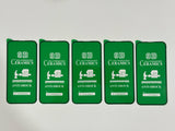 Five green phone screen protectors.