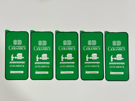 Five green phone screen protectors.