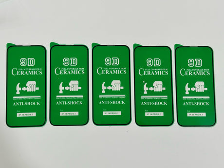 Five green phone screen protectors.