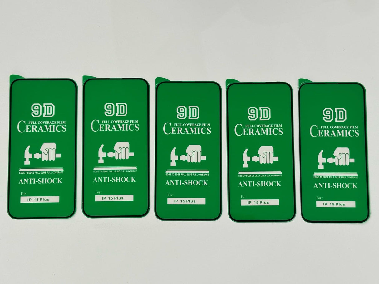 Five green phone screen protectors.