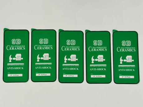 Five green phone screen protectors.