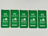 Five green phone screen protectors.