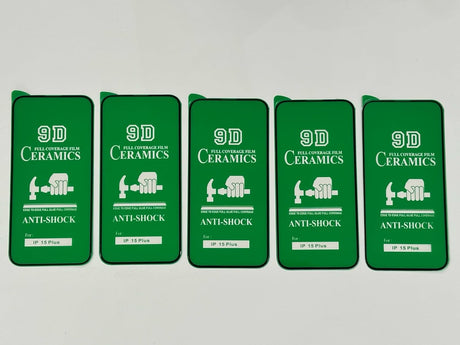 Five green phone screen protectors.