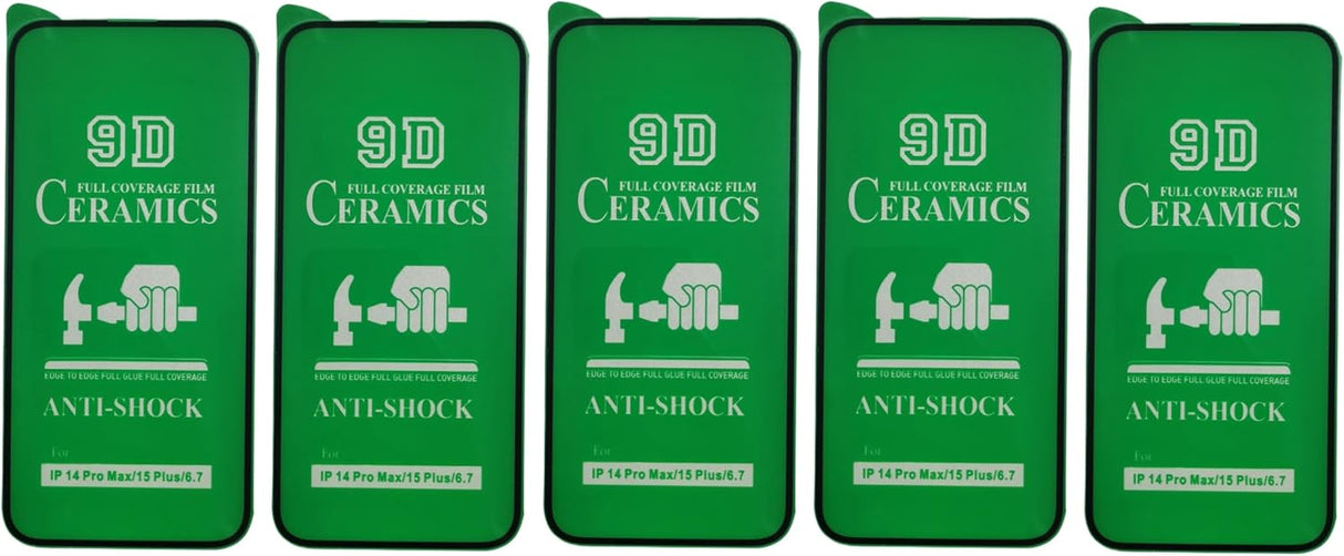 Five green phone screen protectors.