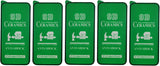 Five green phone screen protectors.