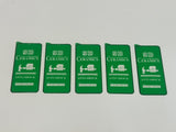 Five green phone screen protectors.