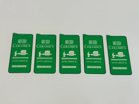 Five green phone screen protectors.