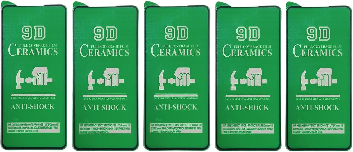 Five green phone screen protectors.