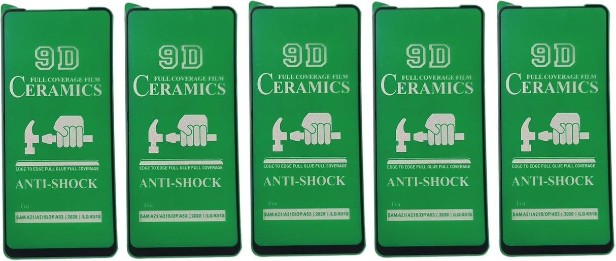 Five green phone screen protectors.