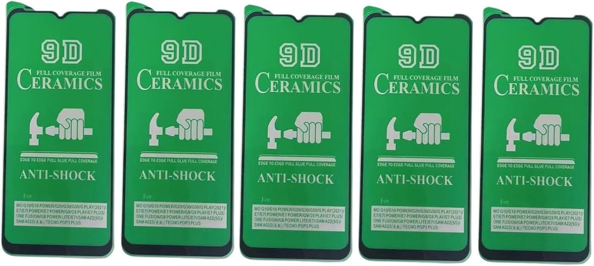 Five green phone screen protectors.