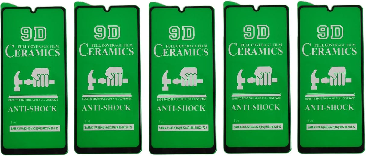 Five green phone screen protectors.