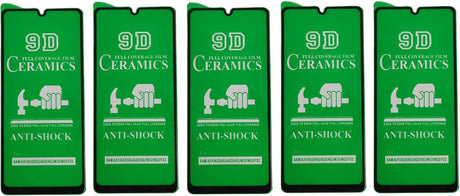 Five green phone screen protectors.