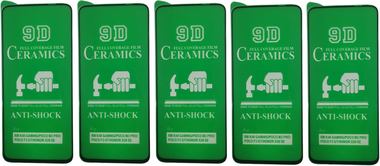 Five green screen protectors.